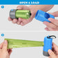 Rechargeable Dog Poop Bag Dispenser With Safety LED Flashlight, Pet Waste Bag Holder with Carabiner Clip For Leash, Collar,Harness, and 15 PCS Extra Thick Doggy Waste Bags