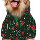 Black Candy Cane Hoodie,Christmas Cosplay Dog Clothes with Pocket and Hat Winter Clothes Sweaters Large