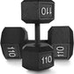 WF Athletic Supply Cast Iron Solid Hexagon Gray/Black Dumbbells, Strength Training Free Weights Set of 2 for Women and Men, Hand Weights Sold by Pairs, Multi-Select Size Options Available