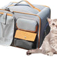 Dog Backpack, Pet Backpack with Upgrade Waist Cushion Design to Better Fit The Waist, Ventilated Soft Cat Backpack for Travel, Hiking, Camping(Gray)