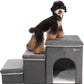 Foldable Pet Stairs for Beds & Sofas - Non-Slip Dog Steps with Storage for Small to Medium Dogs & Cats, Supports up to 120 lbs - Durable 2 & 3-Step Doggie Ladder for Easy Access