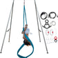 TECSPEC 9.6 FT/115.3 Inch Adjustable Height Aerial Yoga Frame & Hammock, Professional Swing Stand with 18 FT/33FT Aerial Silk, 550lbs Max Capacity