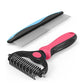 YINGFAN Pet Grooming Combo, Double-Sided Dematting Deshedding Undercoat Rake for Dogs and Cats, Dog Brush with Metal Comb for Detangling (Pink)