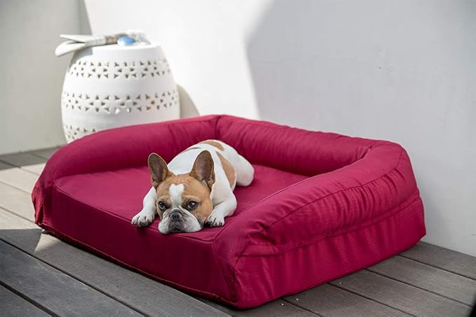 K9 Ballistics Tough Orthopedic Small Bolster Dog Bed - Washable, Durable and Water Resistant Dog Bed - Made for (S) Small Dogs, 24"x18", Blue Quartz