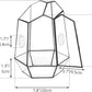NCYP Closed Geometric Glass Enclosure with Front Opening Door & 2 Vent Holes for Insects, Succulent, Cacti - 7.9"x6.9"x9.8" Black Irregular Terrarium Planter - Home Garden Tabletop Decor (No Plants)