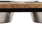 Mango Wood Dog Bowl Stand - Elevated Pet Feeder with 2 Stainless Steel Bowls - Raised Food and Water Dish Set for Dogs and Cats, Available in 4 Sizes, Pet Dining Station, Large/48oz