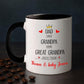 Dad Grandpa Great Grandpa EST 2026 Coffee Mug 11 15 Oz, Novelty Accent Ceramic Cup Gift For Pregnancy Announcement, Customized Choose Year & Name White Coffee Cup New Great-Grandfather Grandad Pawpaw