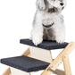 MEWANG Wood Pet Stairs & Ramp for Small/Medium Dogs and Cats, Aging Pets – 3-in-1 Foldable, Portable, Non-Slip Pet Ladder for Tall Beds, Couches,Cars–Holds Up to 220 lbs (17.3" L x 17.2" W x 13.0" H)