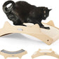 Double-Sided Cat Scratcher With Natural Sisal + Carpet Cloth, Durable Solid Wooden Structure Scratch Pad for Indoor Cats, Scratcher Lounge, 16.5 x 10.8in