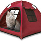 Red Cat Tent House、Cat's Nest, Portable Indoor/Outdoor Pet Tent House for Cats, Puppies and Other Small Animals