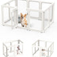 Dog Playpen, Clear Acrylic Plastic Puppy Playpen Indoor, Pet Pen for Puppy Cat Bunny, Transparent Easy Assemble Foldable Whelping Box for Dogs, Puppy Playpen with Gate (23.6" Height, 10PCS)