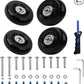 Luggage Suitcase Replacement Wheels Set of 4 PU Bearing Wheels-Install Width 0.8in/21mm with 3 Size Axles and Hacksaw for Trolley Bag Drawbar Box Smooth Rolling Repair(60x18mm)