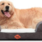 Laifug Large Orthopedic Premium Memory Foam Dog Bed, Dog Sofa with Washable and Removable Suede Cover, Waterproof Liner and Non-Slip Bottom Light Brown, X-Large(44''x34''x9'')