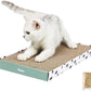 PAWSFANS Cat Scratcher Cardboard Scratch Pad with Box Durable Corrugate Scratching Kitty Sofa Lounge Bed Reversible Catnip Included for Indoor Cats,Large(Box, 1pcs)