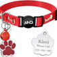 Personalized Breakaway Cat Collars Glow-in-The-Dark with ID Tag, Bell - Safety Quick - Release, Customizable for Female Male Kittens & Cats (Red)