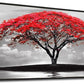 Framed Canvas Wall Art For Living Room Bathroom Wall Decor Black And White Landscape Red Tree Moon Scenery Hang Painting Home Decorations For Office Bedroom Kitchen Works Canvas Prints Pictures