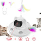 3-in-1 Cat Laser Toy & Interactive Automatic Motion-Activated Kitten Toy – 6 Holes Whack-A-Mole Feather & Moving Ambush Fun – USB Rechargeable, Apply to – Indoor Exercise for Cats of All Breeds
