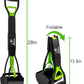 SZHLUX 28" Pooper Scooper, Foldable Dog Pooper Scooper with Unbreakable Material and Durable Spring for Grass and Gravel, Green