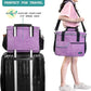 PetAmi Dog Travel Bag, Travel Pet Bag Organizer, Dog Food Travel Bag with Food Container and Bowls, Dog Travel Supplies Gift Accessories for Weekend Camping, Dog Cat Diaper Bag (Purple, Medium)