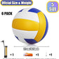 Magicorange Volleyball, 6 Pack Official Size 5 Volleyballs- PU Leather Indoor Outdoor Soft Touch Recreational Volleyballs for Beach Play, Game,Gym,Training -Includes Ball Pump