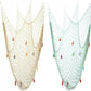 Nature Fish Net Wall Decoration with Shells, Ocean Themed Wall Hangings Fishing Net Party Decor for Pirate Party,Wedding,Photographing Decoration (2pack-Beige/Aqua)
