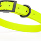 Dogline Biothane Waterproof Dog Collar Strong Coated Nylon Webbing with Black Hardware Odor- Proof for Easy Care Easy to Clean High Performance Fits Small Medium or Large Dogs, Safety Yellow