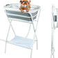 FHTONGE Elevated Dog Bathtub Grooming Station with Drain Adjustable Collar, 2 in 1 Collapsible Dogs Beautify Bathtub Portable Pet Washing Station, Pet Tub for Small Medium Dog Cat Shower Hairdressing