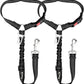SlowTon Dog Seat Belt for Car, 2 Pack Dog Car Harness Seatbelt Adjustable with Elastic Bungee Buffer, 2 in 1 Pet Car Leash Headrest Restraint Dog Reflective Safety Tether (Black, Headrest+Clip)