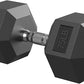 Hex Dumbbell 40-125 lb, Rubber Encased Exercise & Fitness Dumbbells, Hand Weight for Strength Training