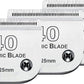 Audoc 3Pcs 40 Blade Dog Grooming Clipper Replacement Blades Compatible with Wahl/Oster Dog Clippers,Detachable Ceramic Blade & Stainless Steel Blade,Size 40 Cut Length 1/100"(0.25mm)