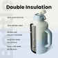 BOTTLE BOTTLE Insulated Water Bottle 64 oz with Straw and Dual-use Lid Stainless Steel Water Bottle with Handle Vacuum for Workout and Sports gray blue