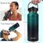 Water Bottle Insulated 32oz 40oz 64oz 128oz Straw Lid Spout Lid & 3 Lids, Leak Proof, Vacuum Insulated,Stainless Steel Water Bottle Wide Mouth for Sports, Gym or Office