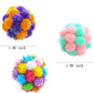 TUSATIY Cat Toys Ball with Bells 3PCS, Color Cat Pom Pom Balls,Tinsel Sparkle Balls,Interactive Toy for Indoor Cats Kitten