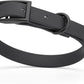 Dogline Biothane Waterproof Dog Collar Strong Coated Nylon Webbing with Black Hardware Odor- Proof for Easy Care Easy to Clean High Performance Fits Small Medium or Large Dogs, Black