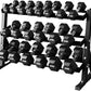 Rubber Hex Chrome Dumbbell Complete Package Set