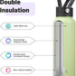 40oz Insulated Water Bottle Stainless Steel Sport Bottles with 3 Lids,Macaron Green