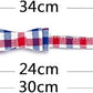 Puppy Collars for Small Dogs - StrawberryEC Adjustable Puppy Id Buckle Collar Leather. Cute Plaid Bowtie Blue Dog Collar (Bow-Blue-Grid)