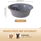 Ceramic 8.7inch Dog Bowl for Large Dog, Basic Food and Water Bowl for Replacement, Wide Opening Rounded Edge(Single Bowls, Reactived Glaze -Grey)
