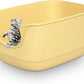 Gefryco Large Cat Litter Box with High Sided 24.6"x18.3"x12.2" - Jumbo Extra Large Open Anti - Splashing High Wall for Multiple Cats (Yellow)