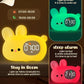 Bunny Alarm Clock for Kids with Night Light, Sleep Training Clock Time to Wake Clock, Rechargeable Silicone Light for Bedroom, Perfect Sleep Companion for Boys Girls