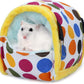 Wontee Hamster Bed Hideout Sugar Glider Hammock Small Animal Warm Bed House for Hamsters Hedgehogs Sugar Glider Gerbils Mice (Medium, Colorful Dots)