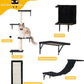 Modern Wall-Mounted Cat Furniture - 5pcs Cat Wall Shelves, Wooden Climber Includes House, Bridge, Tree, Steps, and Scratcher (Black)