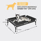 Veehoo Cooling Elevated Dog Bed, Raised Pet Cot with Guardrail & Slope Headrest, Durable & Breathable Teslin Mesh, Non-Slip Feet, Washable Dog Sofa Bed for Indoor & Outdoor, Large 47" x 32", Black