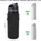 Neoprene Water Bottle Carrier Bag with Adjustable Shoulder Strap for Owala 24 OZ Tumbler, Insulated Water Bottle Cover for Owala FreeSip Insulated Water Bottle (Black, 24 OZ)