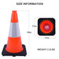 OrangeStar 8Pack 18" Orange Traffic Safety Cones, PVC Parking Cone Construction Cones w/Reflective Collar Heavy Duty Rubber Base for Driving Practice, Parking Lots and Roadwork