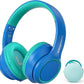 Active Noise Cancelling Headphones for Kids, 60H Playtime, Wireless Bluetooth Over-Ear Blue Headset Built-in Microphone for Home/School/Travel/Party - Includes Portable Case