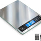 Food Scale, 33lb Digital Kitchen Scale with Stainless Steel & Tempered Glass, USB Rechargeable, 1g / 0.05oz Precise Graduation, Waterproof and Sturdy Surface, for Cooking, Baking, Weight Loss