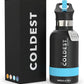 Coldest Insulated Water Bottle with Straw Lid - Stainless Steel Metal Insulated Bottle for Men & Women (Matte Black, 12 oz)