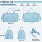 FIORETTO Womens Gym Tote Duffle Bag with Wet Pocket & Shoe Compartment, Sports Duffel Overnight Weekender Hospital Workout Carry on Bag for Girls, Ideal for Travel, Swimming, Dance, Ballet Light Blue