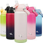 Insulated Water Bottle with Straw Lid,24 oz Stainless Steel Vacuum Metal Bottle with Silicone Handle,Pearl